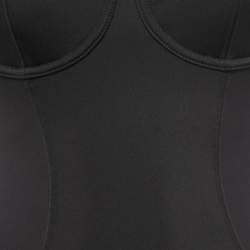 TA3 Black Jersey Lace Up High Cut Plungey Swimsuit S