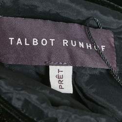 Talbot Runhof Black Sequin Velvet Long Sleeve Gown M