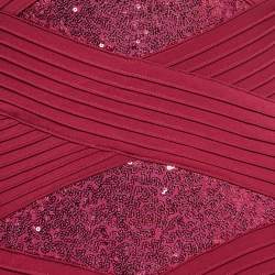 Tadashi Shoji Pink Sequin Embellished Jersey Strapless Gown XS