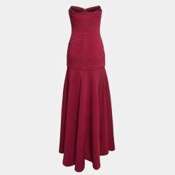 Tadashi Shoji Pink Sequin Embellished Jersey Strapless Gown XS