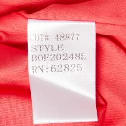 Tadashi Shoji Red Sequin Tulle Halter Neck Tiered Gown M