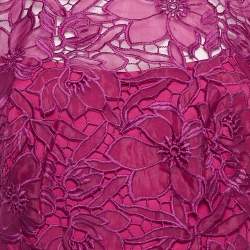 Tadashi Shoji Burgundy Floral Lace Maxi Dress M