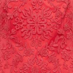 Tadashi Shoji Pink Chiffon and Tulle Tiered Moreau Gown S