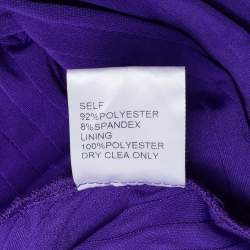 Tadashi Shoji Purple Sequin Jersey Pleated Strapless Gown L
