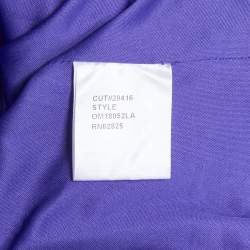 Pre Owned Tadashi Shoji Purple Pintuck Jersey Sequin Detail One Shoulder Gown XL