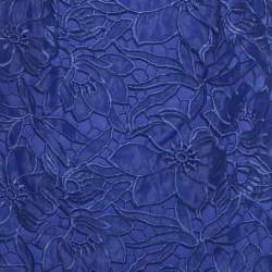 Tadashi Shoji Blue Floral Lace Cap Sleeve Milien Gown L