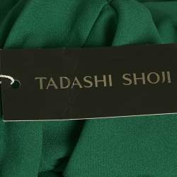 Tadashi Shoji Emerald Green Sequin Tulle and Jersey Gown S