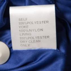 مملوكة مسبقًا Tadashi Shoji Royal Blue Crepe Embellished Yoke Detail Evening Gown M