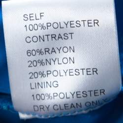 مملوكة مسبقًا Tadashi Shoji Blue Chiffon & Lace Tiered Moreau Gown L