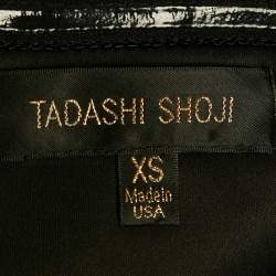 مملوكة مسبقًا Tadashi Shoji Black lace and Jersey Pintuck Detail Gown XS