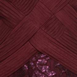 Tadashi Shoji Burgundy Tulle Woven Bodice Sequined Gown S
