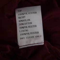 Tadashi Shoji Burgundy Tulle Woven Bodice Sequined Gown S