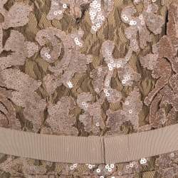 مملوكة مسبقًا فستان سهرة تداشي شوجي دانتيل وردي وأسود بترتر وأكمام طويلة رقبة سابرينا S