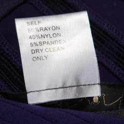 Pre Owned Tadashi Shoji Purple Sheer Panel Insert Sleeveless Gown L