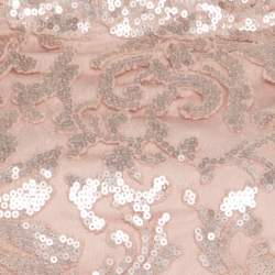 Tadashi Shoji Blush Pink Sequined Off Shoulder Evening Gown S
