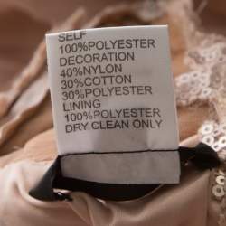 Tadashi Shoji Beige Lace and Tulle Sequined Gown S