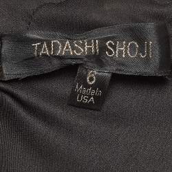 مملوكة مسبقًا Tadashi Shoji Black/Gold Sequin Full Sleeves Maxi Dress M