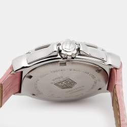 Tag Heuer White Stainless Steel Leather Formula 1 WAC1215-0 Women's Wristwatch 37 mm