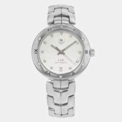 Tag Heuer White Steel Diamonds Link  WAT2312.BA0956 Automatic Women's Wristwatch 34mm