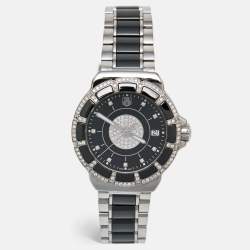 Tag Heuer Black Ceramic Stainless Steel Diamond Formula 1 'Celebrity Club Nicole Rodriguez' WAH1219.BA0859 Women's Wristwatch 37 mm