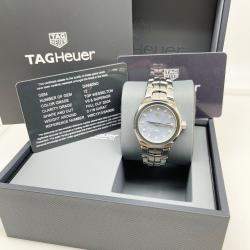 Pre Owned Tag Heuer Link WBC1313.BA0600 Quartz Blue MOP Diamond Stainless Steel Women's Wristwatch 32 mm