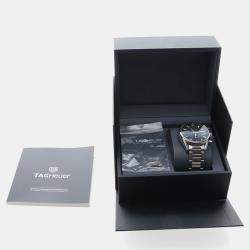 Pre Owned Tag Heuer Carrera Chronograph CBK2110 Automatic Black Stainless Steel Men's Wristwatch 41mm