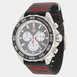 Pre Owned Tag Heuer Formula 1 Chronograph CAZ101E Quartz Black Stainless Steel Men's Wristwatch 43mm