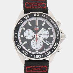 Pre Owned Tag Heuer Formula 1 Chronograph CAZ101E Quartz Black Stainless Steel Men's Wristwatch 43mm