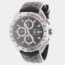 Pre Owned Tag Heuer Formula 1 Chronograph CAZ2010-0 Automatic Black Stainless Steel Men's Wristwatch 43mm