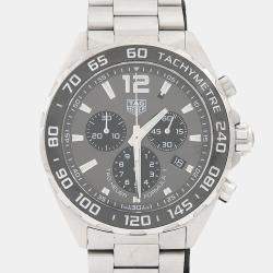 Pre Owned Tag Heuer Formula 1 Chronograph CAZ1011.BA0843 Quartz Grey Stainless Steel Men's Wristwatch 43mm
