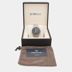 Pre Owned Tag Heuer Carrera Chronograph CV2A1AB Automatic Black Stainless Steel Men's Wristwatch 43mm