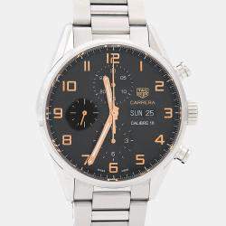 Pre Owned Tag Heuer Carrera Chronograph CV2A1AB Automatic Black Stainless Steel Men's Wristwatch 43mm