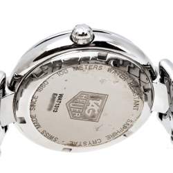 Pre Owned Tag Heuer Pink Stainless Steel Diamonds Link WAT1313 Women's Wristwatch 34.50 mm