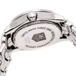 Pre Owned Tag Heuer Blue Mother of Pearl Stainless Steel Diamond Link Women's Wristwatch 23 MM