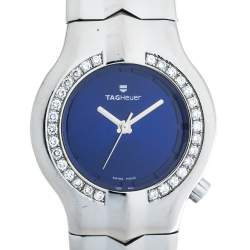 TAG Heuer Blue Stainless Steel Diamond Alter Ego WP1316 Women's Wristwatch 29 mm
