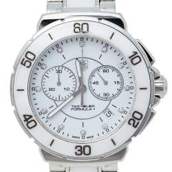 Tag Heuer White Ceramic & Stainless Steel Formula 1 CAH1211.BA0863 Women's Wristwatch 41 mm