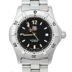Pre Owned Tag Heuer Black Stainless Steel Professional WK1310 Women's Wristwatch 29 mm