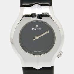 مملوكة مسبقًا ساعة يد نسائية تاغ هيوير ألتر إيغو WP131P جلد ستانلس ستيل سوداء 29 مم