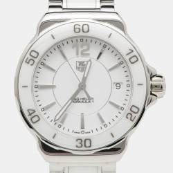 TAG Heuer White Ceramic Stainless Steel Formula 1 WAH1211.BA0861 Women's Wristwatch 37 mm