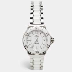 TAG Heuer White Ceramic Stainless Steel Formula 1 WAH1211.BA0861 Women's Wristwatch 37 mm
