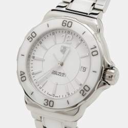 TAG Heuer White Ceramic Stainless Steel Formula 1 WAH1211.BA0861 Women's Wristwatch 37 mm