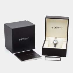 Pre Owned Tag Heuer Mother Of Pearl Diamond Stainless Steel Aquaracer WAF1416.BA0824 Women's Wristwatch 27 mm