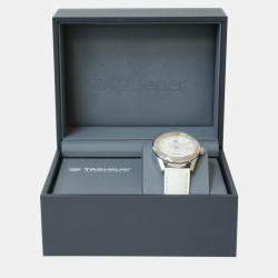 Tag Heuer White Shell Stainless Steel Carrera WBG1312 Quartz Women's Wristwatch 36 mm