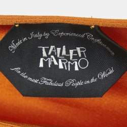 Taller Marmo Orange Feather Trim Crepe Piccolo Ubud One-Shoulder Mini Dress M