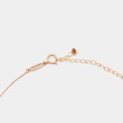 Pre Owned Tasaki Cultured Pearl Diamond 18k Rose Gold Necklace