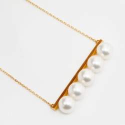 Pre Owned Tasaki Balance Luxe Cultured Pearl 18k Yellow Gold Necklace