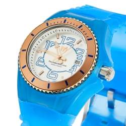 TechnoMarine Silver Rose Gold Plated Stainless Steel Rubber Cruise JellyFish TM-115135 Women's Wristwatch 34 mm