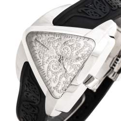 Pre Owned TechnoMarine Silver Diamond Stainless Steel Rubber Maori Women's Wristwatch 39 mm