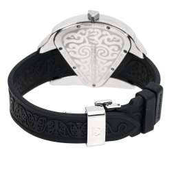 Pre Owned TechnoMarine Silver Diamond Stainless Steel Rubber Maori Women's Wristwatch 39 mm