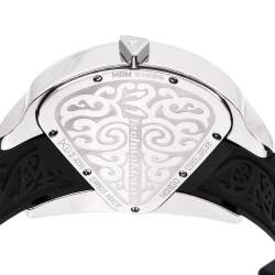 Pre Owned TechnoMarine Silver Diamond Stainless Steel Rubber Maori Women's Wristwatch 39 mm